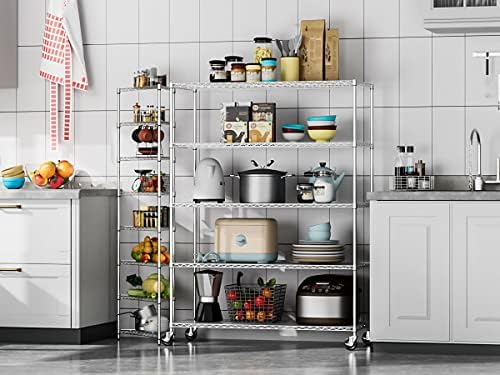 5 Tier NSF Wire Shelf Shelving Unit, 24 x 60 x 82 Inch 7500lbs Capacity Heavy...
