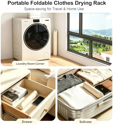 Foldable Tripod Clothes Drying Rack, Portable Laundry Rack for Travel