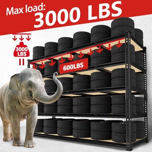 PrimeZone 60" W X 24" D X 72" H Heavy Duty Garage Storage Shel...