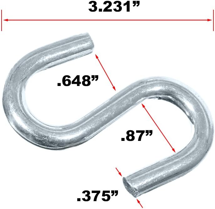 Paracord Planet Metal S-Hooks - 3 Inches Long with Diameter Size of 3/8 Inche...