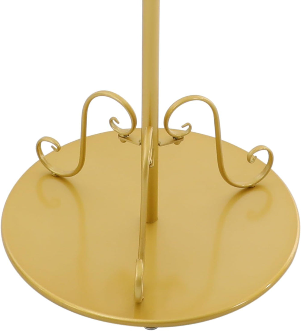 Golden Freestanding Scarf Display Rack with 30 Hanging Rods