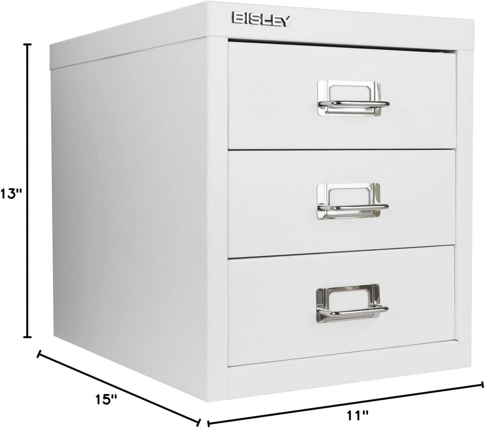 Bisley 3-Drawer Steel MultiDrawer Cabinet - Traffic White