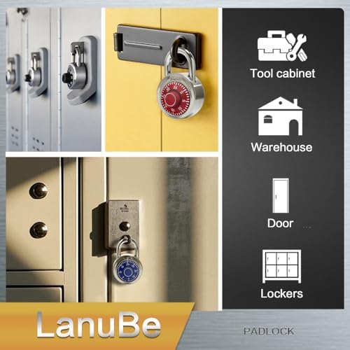 LanuBe Lock Standard Dial Combination Padlock 24 Pack Wide 2-in Black Dial