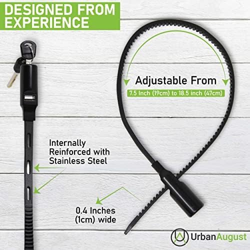Multi-Purpose Keyed Adjustable Zip Tie Lock - 3 Pack Keyed Alike - Black Stai...