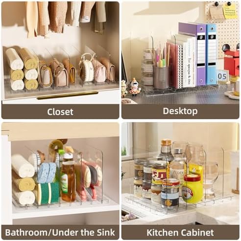 Stackable Bag & Purse Organizer for Closet Shelf Acrylic Shelf Dividers f...