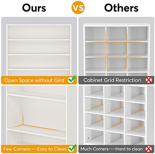 Tribesigns Shoe Cabinet, 9 Tiers 40-45 Pairs Heavy Duty Wood Freestanding Sho...
