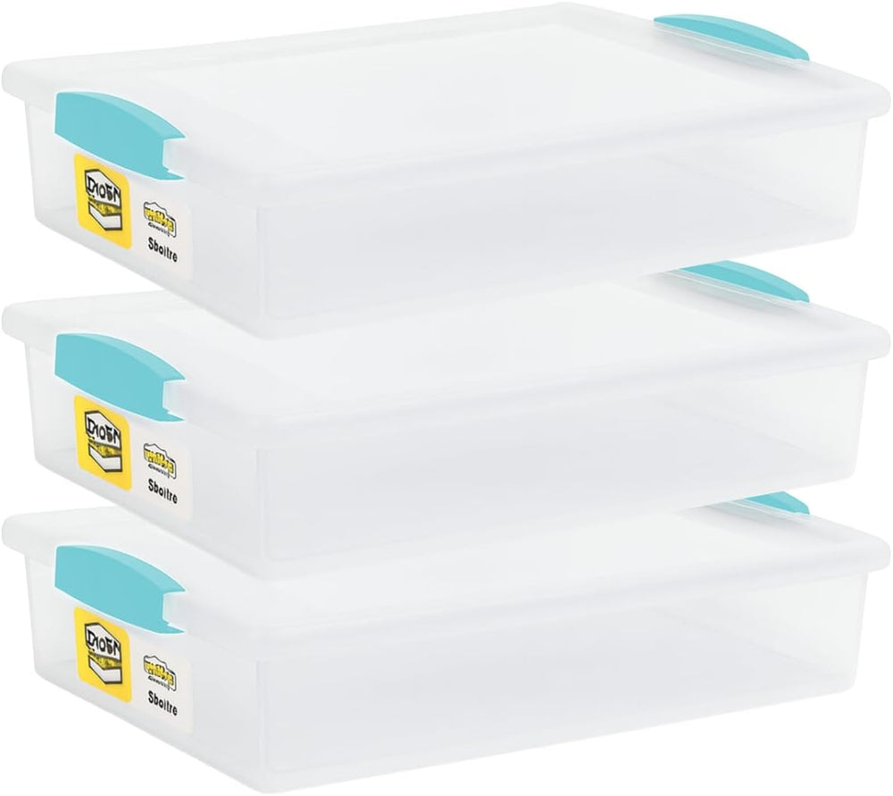 Tribello Plastic Storage Containers With Lids For Organizing, 6 Quarts - (Lar...