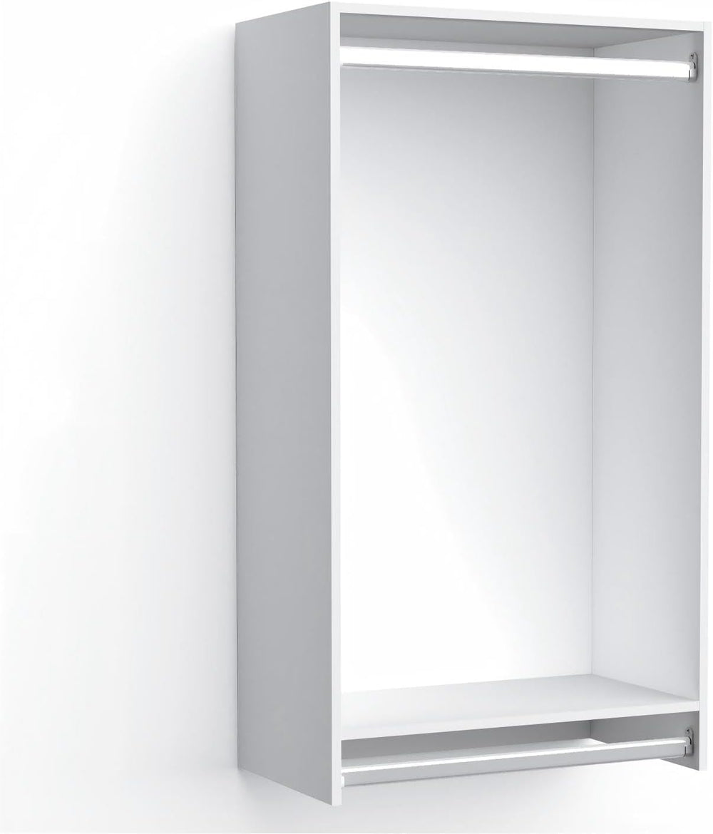 22.5" Double Hanging Closet Module, White MDF Closet Organizer System wi...