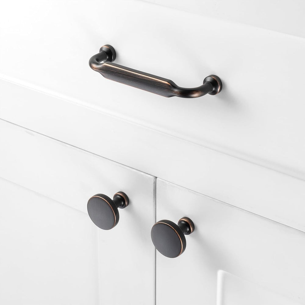3 Inch Oil Rubbed Bronze Cabinet Pulls 10 Pack, Footed Handles P2302