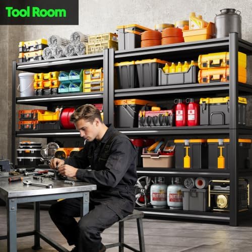 Metal Storage Shelves 5-Tier Garage Shelving Unit, 20" Dx46 Wx71.2 H She...