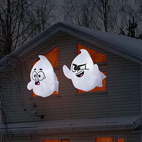 Joiedomi 2 Pack Halloween Inflatable Window Ghost with Build-in LED, 2.6 FT T...