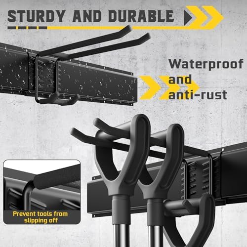 96" Garage Tool Organizer Wall Mount, 1250lbs Heavy Duty Garden Tool Sto...
