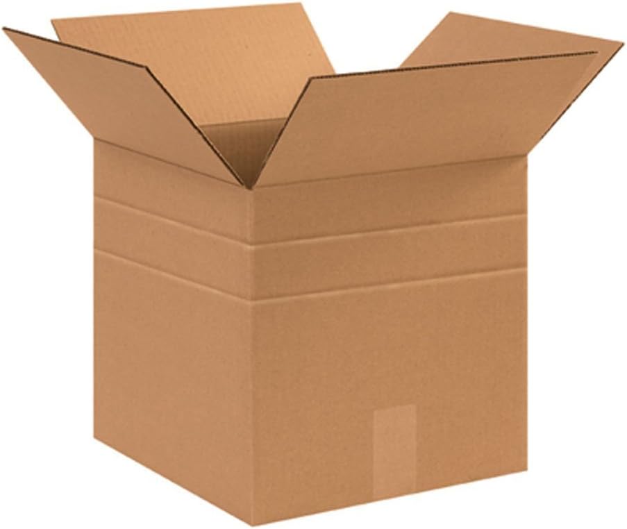 BOX USA MD121212 Multi-Depth Corrugated Cardboard Box 12" L x 12" W...