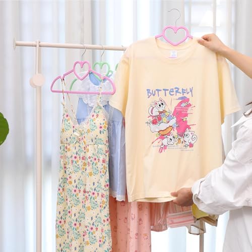 Plastic Hangers 80 Pack, Pink Clothes Hanger with 10 Clips- Ultra Thin Space ...