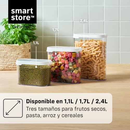 SmartStore Cereal Storage Containers, Set of 2x 2.4 L | Stackable, Clear, Fli...