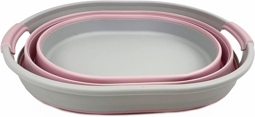 SAMMART 23L (6 Gallons) Collapsible Plastic Laundry Basket - Oval Tub - Folda...