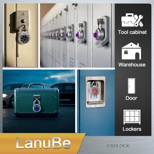 LanuBe Lock Standard Dial Combination Padlock 24 Pack Wide 2-in Purple Dial