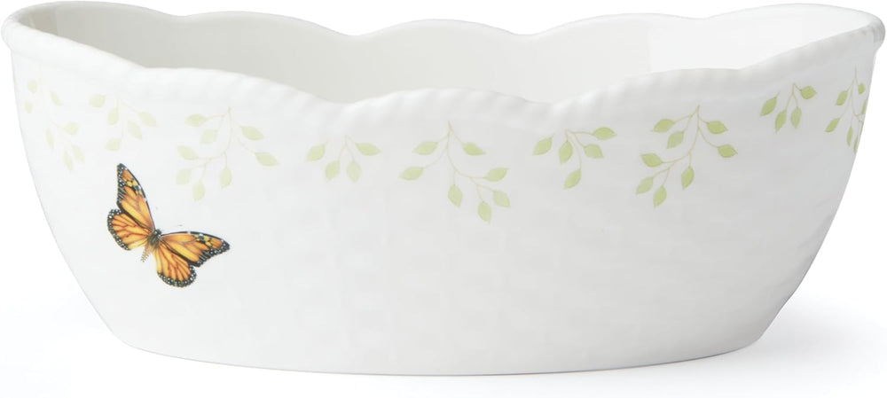 Lenox Butterfly Meadow Porcelain Bread Basket | dishwasher safe, microwave sa...