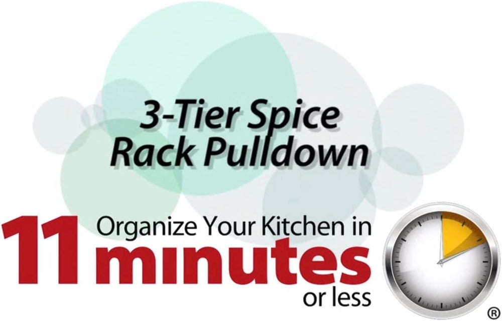 Hardware Resources 3-Tier Pull Down Spice Rack - Chrome-Finished Steel Retrac...