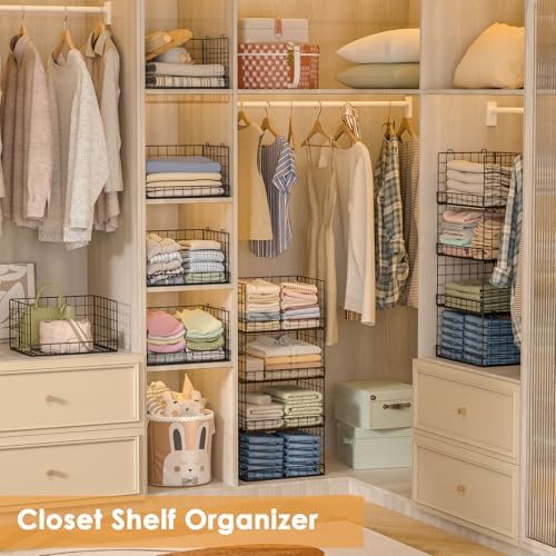 Yociyoga 8-Tier Stackable Closet Organizers and Storage Shelves, Foldable Clo...