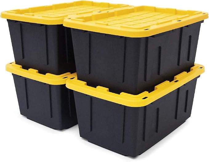 CX Black & Yellow, Shelving Unit and Heavy Duty Storage Containers, Extre...