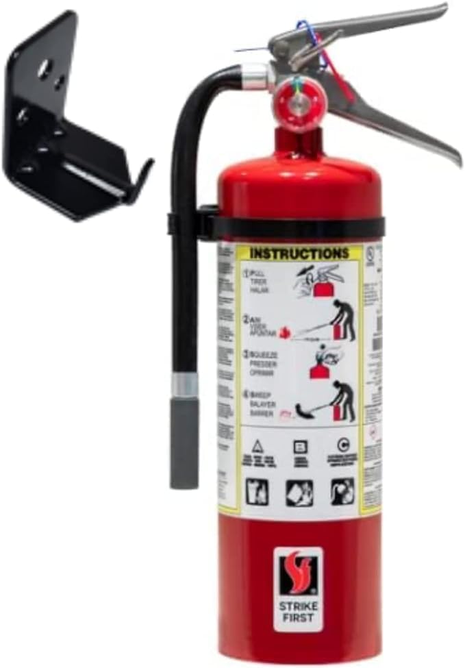 Strike First ABC Fire Extinguisher 5 lb | 3A:10BC Dry Chemical, Pressure Gaug...