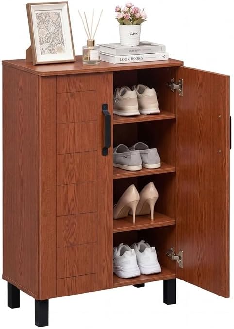 GIANTEX 5-Tier Shoe Storage Cabinet for Entryway (Brown)