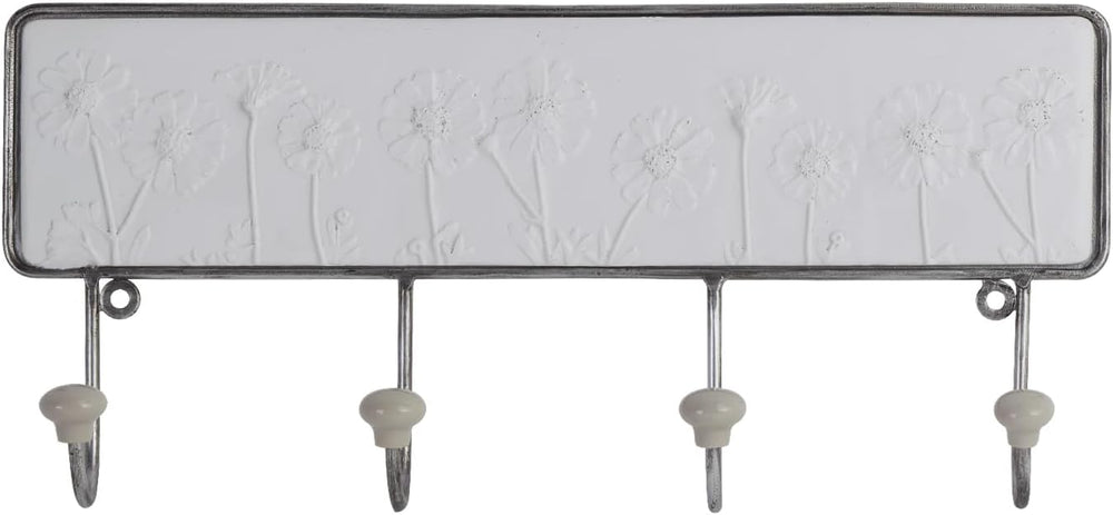 NIKKY HOME Rustic Boho Coat Rack Decorative Floral Wall Mount Large Coat Hook...