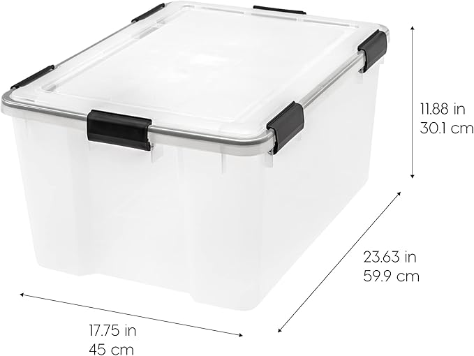 IRIS USA 110559 62.8 Quart Weathertight Plastic Storage Box (4 Pack)