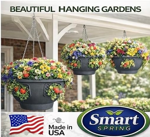 Ultimate Hanging Baskets - Strawberry, Tomato, Flower, and Herb Outdoor Plant...
