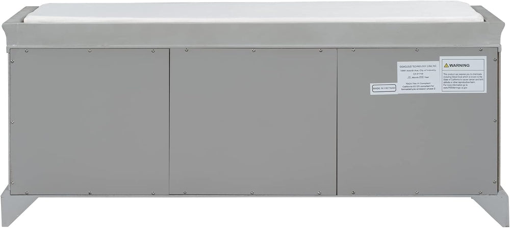 Knocbel 42.5" Storage Bench with Removable Cushion, 2 Drawers and 2 Cabi...