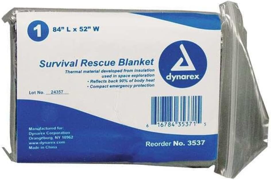 Dynarex Survival Rescue Blanket, 120 Count, 84 Inch x 52 Inch
