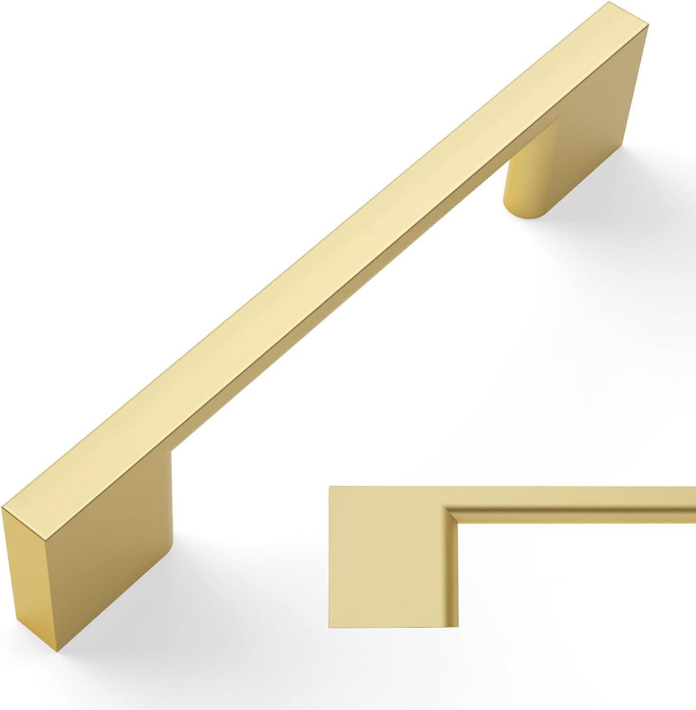 Amerdeco 10 Pack Brushed Gold Cabinet Pulls 3-3/4"