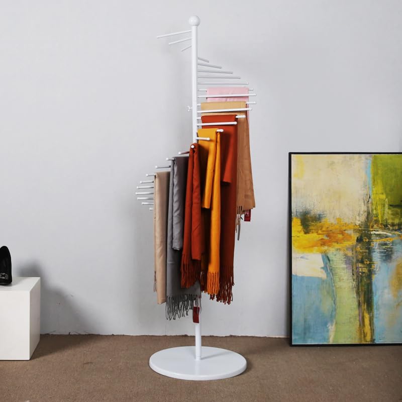 5.58Ft Spiral Freestanding Tie Rack Belt Organizer