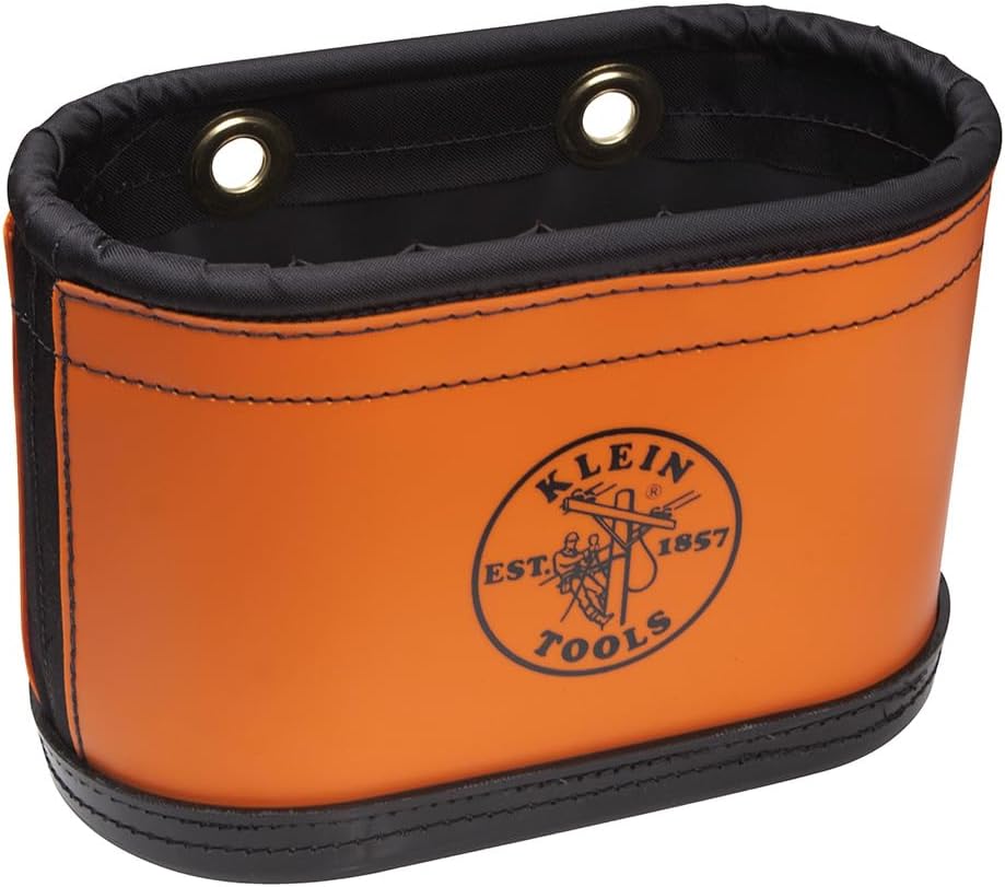 Klein Tools 5144 Canvas Bucket, Aerial Oval Tool Bucket with Black Molded Pol...