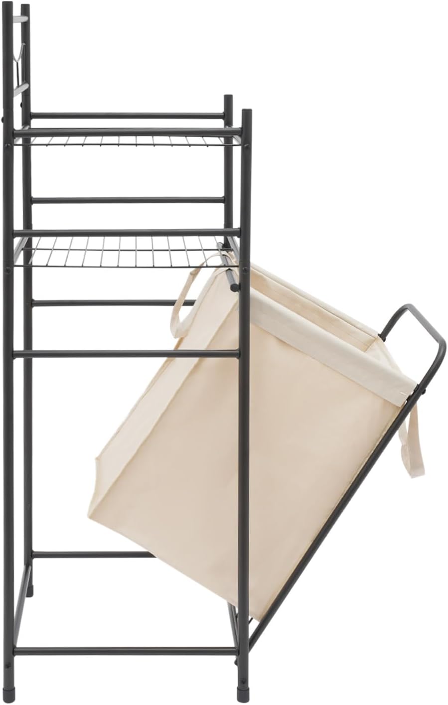 Tilt Out Laundry Hamper, Utility Laundry Basket with 2 Tier Storage Shelf and...
