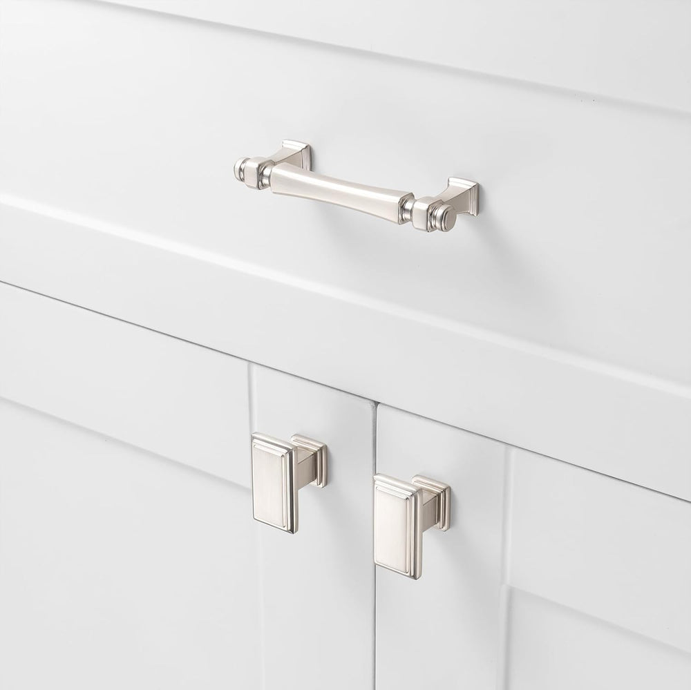 3 Inch Brushed Nickel Cabinet Pulls 10 Pack French Style P2501