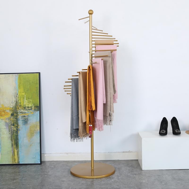 5.58Ft Spiral Freestanding Tie Rack Belt Organizer