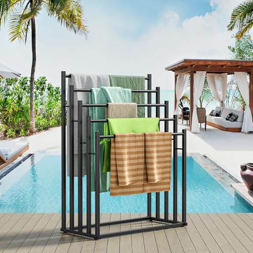Honiter Towel Racks for Bathroom, 5 Tier Wide Towel Drying Rack Outdoor, Free...