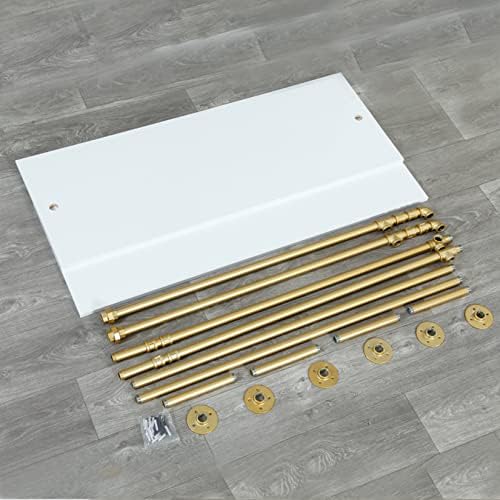 Modern Simple 2 Tier Metal and Wood Garment Rack,Industrial Pipe Double Hangi...