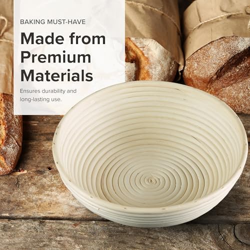 Frieling USA 11-Inch Round Brotform Bread Rising & Proofing Basket with L...