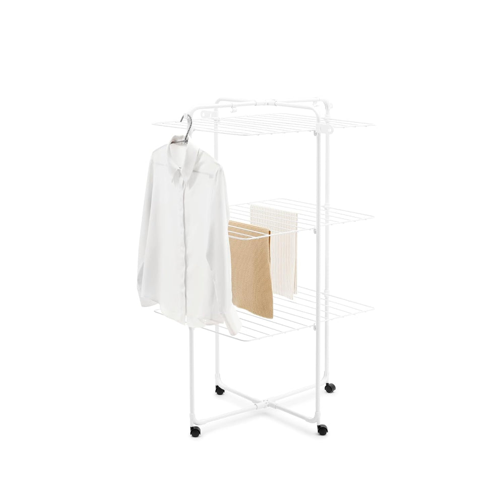 Brabantia HangOn Tower Clothes Drying Rack with Wheels | 76ft (23m) | White |...