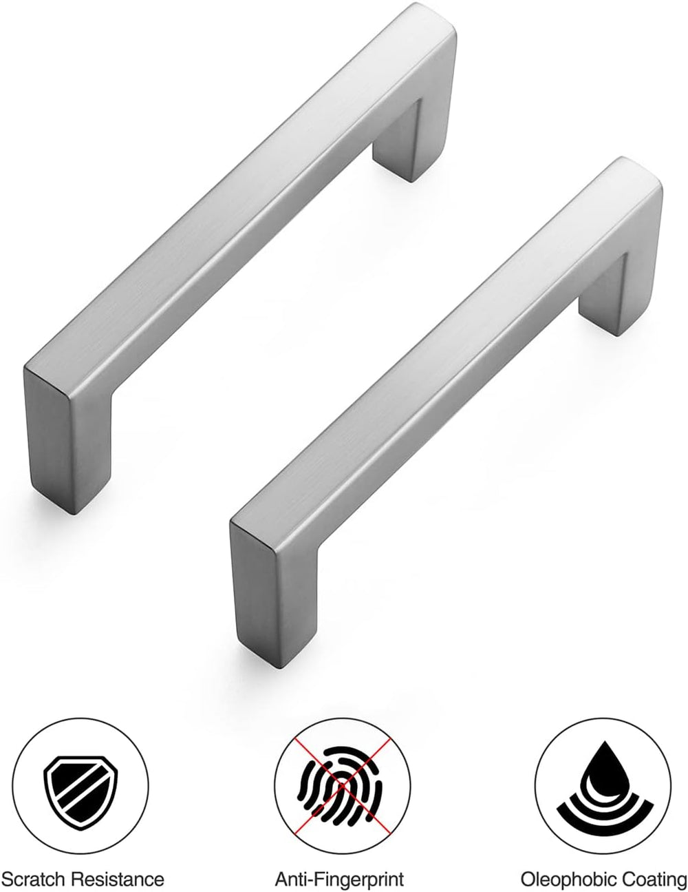 Ravinte Brushed Nickel Square Solid Cabinet Handles, 3 Inch, 15 Pack