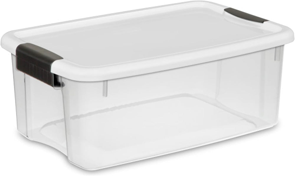 Sterilite Ultra Latch Box with Lids for Home and Office, 18 Quart, 6-Pack