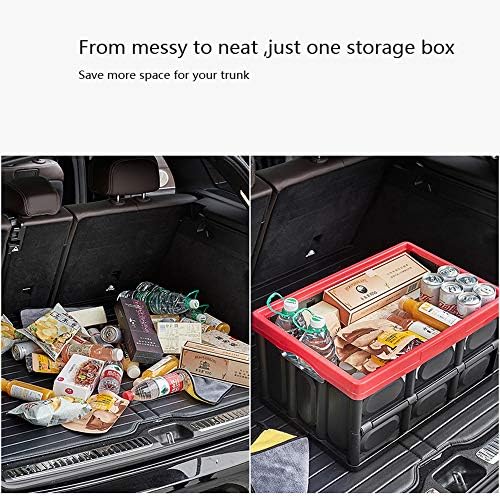 Collapsible Storage Crate, 55L(14.5Gal) Car Trunk Organizer Foldable Bin with...