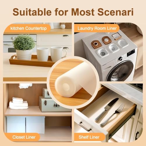 FEXIA Shelf Liner for Kitchen 20IN x 20FT Cabinet Drawer, Fridge Liner