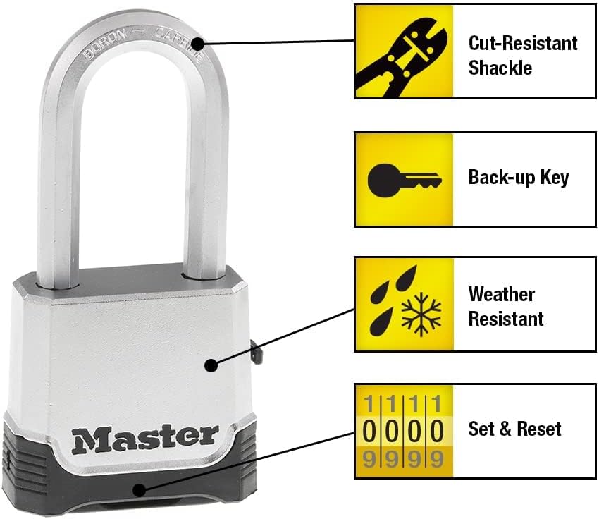 Master Lock Combination Padlock Heavy Duty Outdoor Resettable Lock M176XDLH