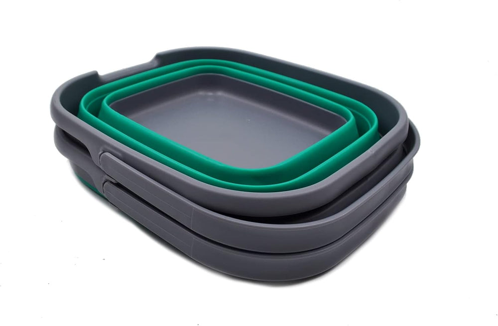 SAMMART 10L (2.6 Gallon) Set of 2 Collapsible Rectangular Handy Basket/Bucket...