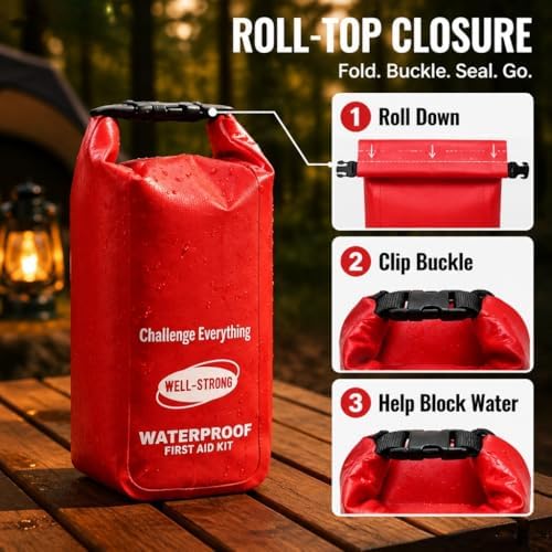 Waterproof First Aid Kit Roll Top Boat Emergency Kit with Waterproof Contents...