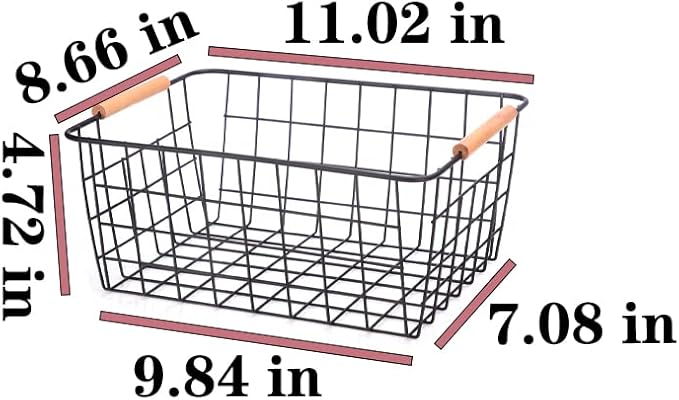Metal Wire Food Storage Basket Organizer (4 Packs)
